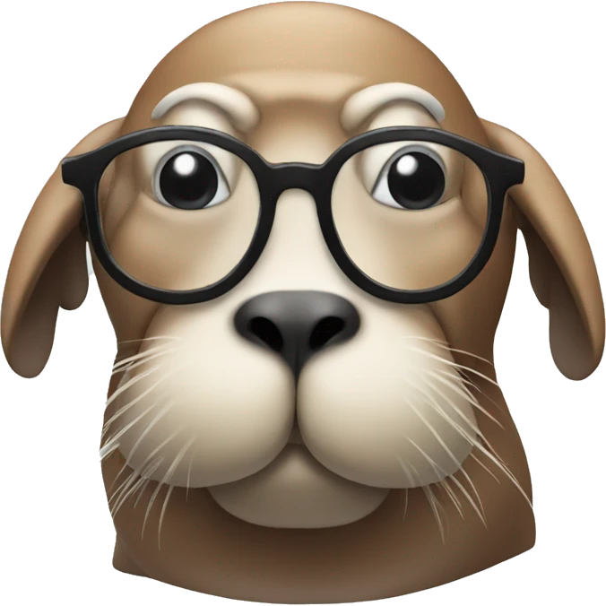 Walrus with glasses emoji
