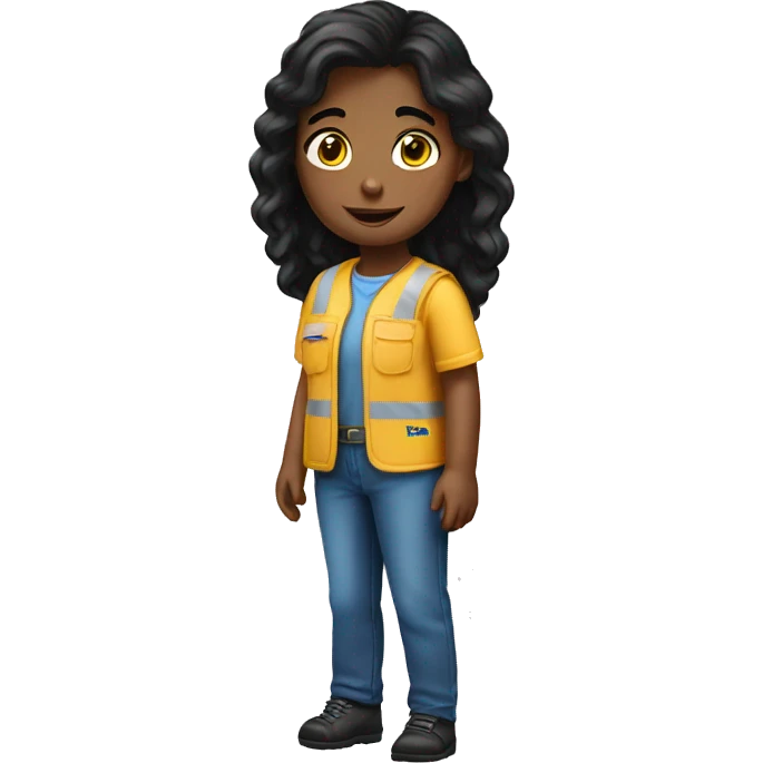 ikea worker black hair female kid emoji