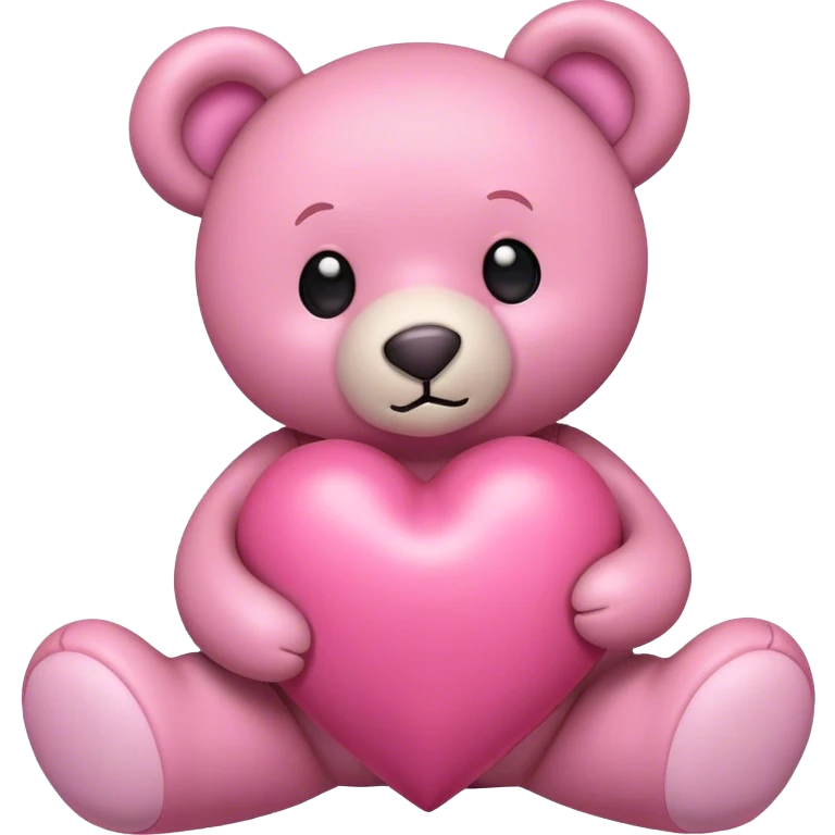 Pink heart with bear  emoji