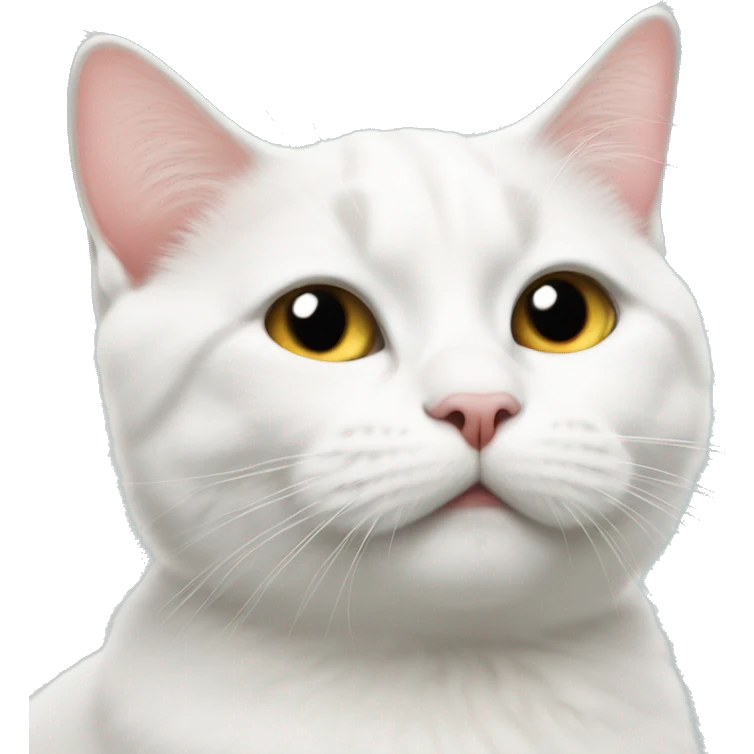 White British cat gives a kiss  emoji