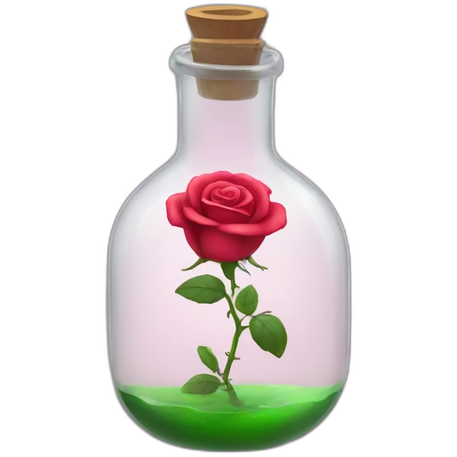 a rose in a glass flask emoji