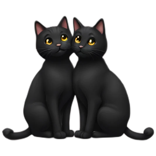 two black cats kissing  emoji
