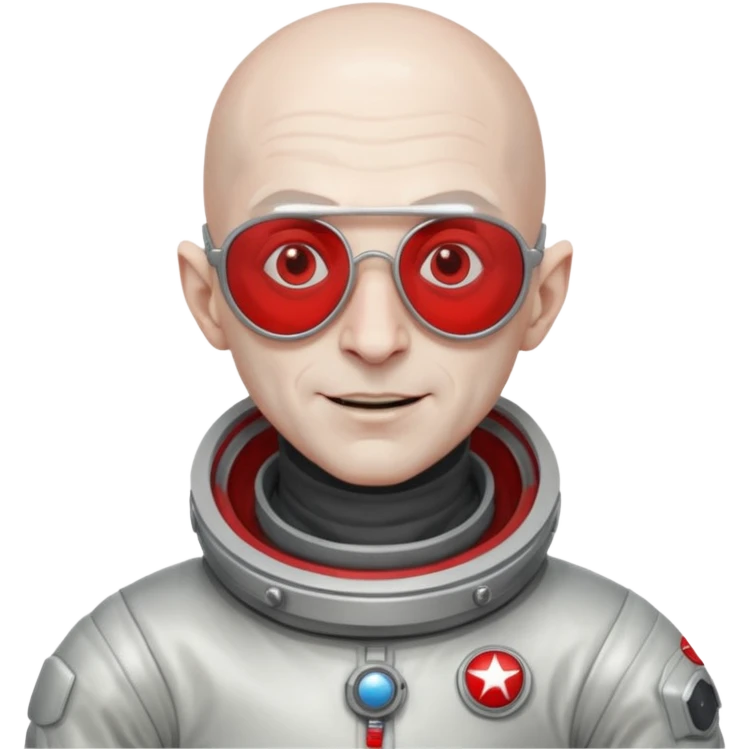 Captain Nosferatu – pale vampire in silver spacesuit, red-tinted aviator glasses, floating with a smug grin emoji
