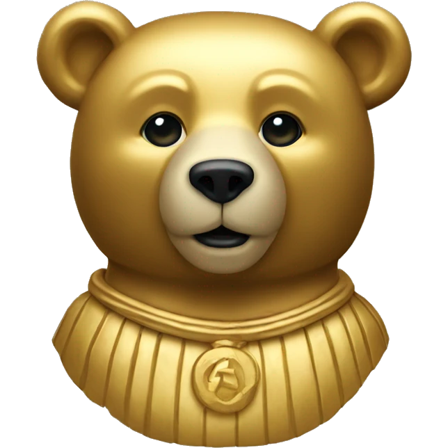 Golden statue of a bear emoji