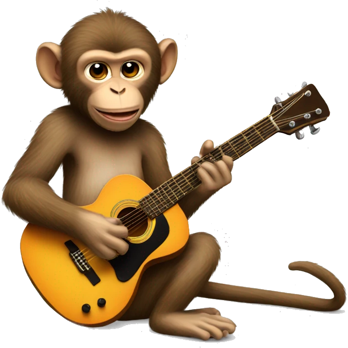 macaque monkey playing guitar  emoji