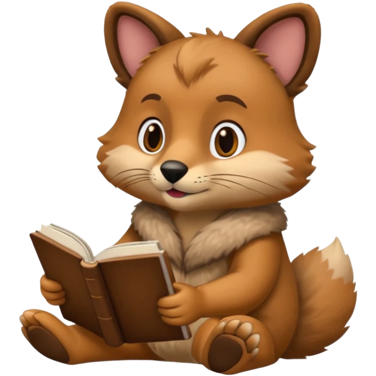 animal reading books emoji