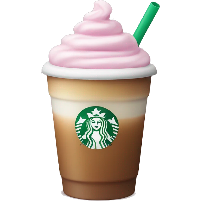 starbucks cup pink drink with cold foam emoji