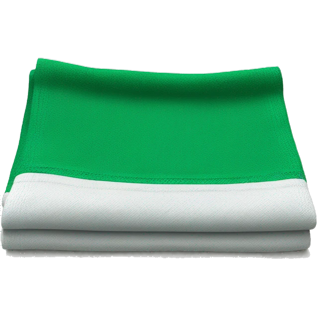 Realistic folded emerald green dish towel emoji