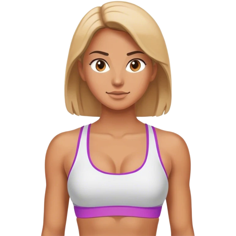 full upper body female back with sports bra tanned emoji