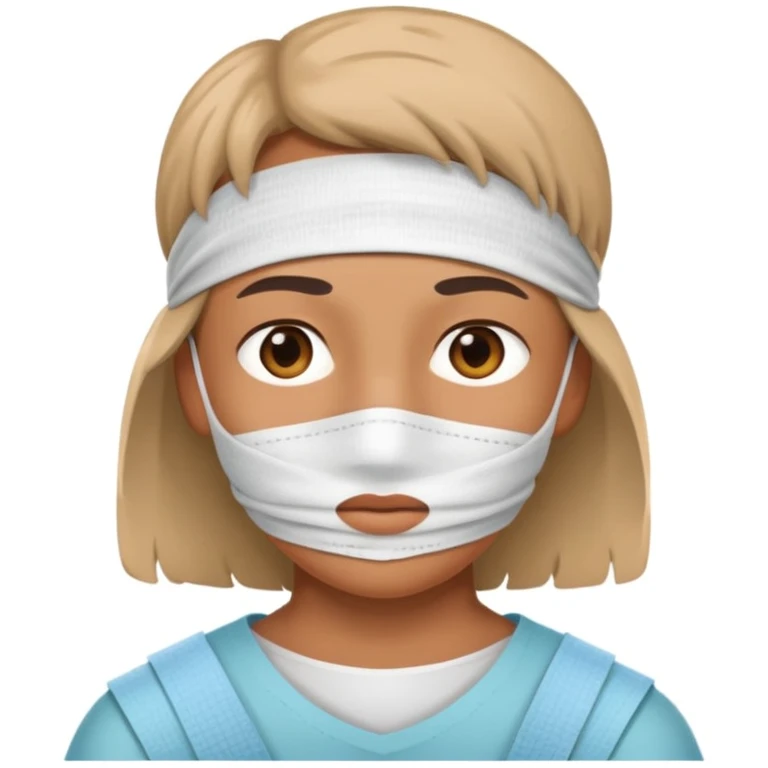 사랑니 빼서 붕대 감아놓은 얼굴 emoji