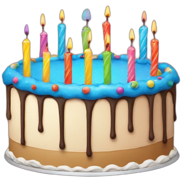 Birthday day cake and popers emoji