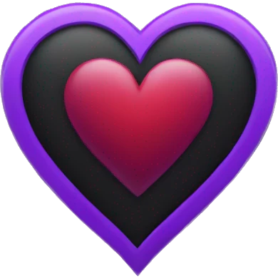 Black heart half purple heart emoji