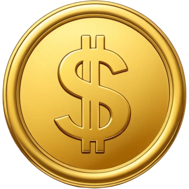 Gold coin with dollar sign WhatsApp emoji emoji