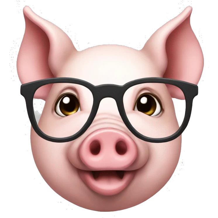 Pig with glasses emoji