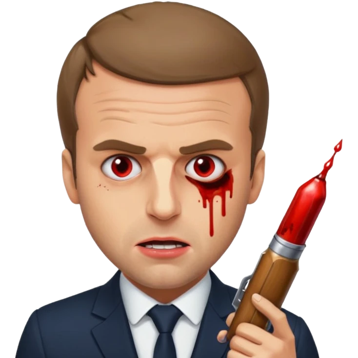 Emmanuel macron se prennant une balle dans la tête  emoji