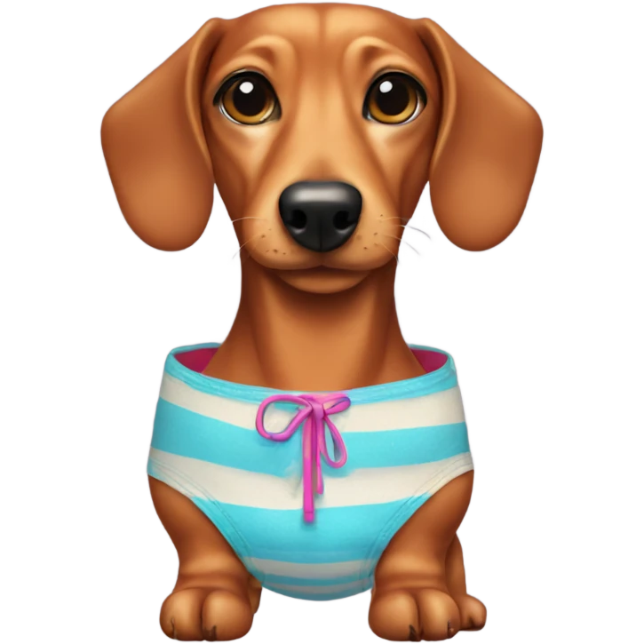 dachshund in a bathing suit emoji