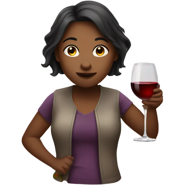 Girl holding wine glass emoji
