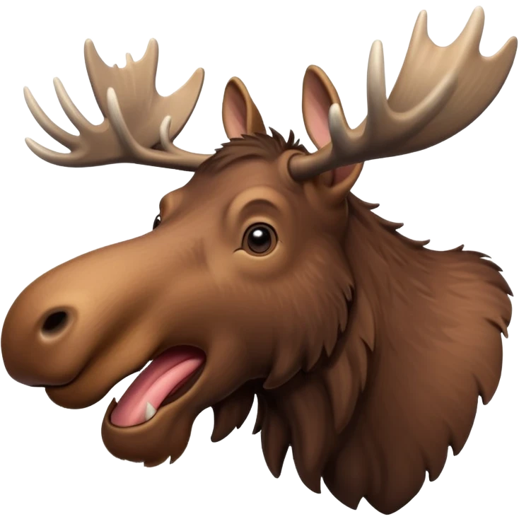 A high-resolution digital illustration of a young moose in a clean, semi-realistic style. The young moose is shown facing sideways head tilted  emoji