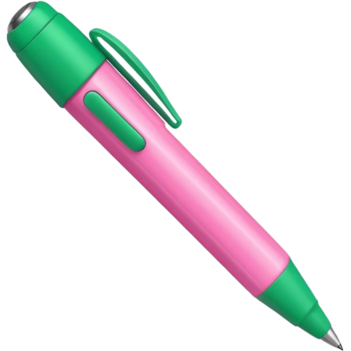 chunky pink and green pen emoji