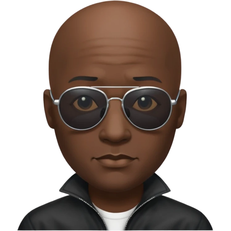 morpheus, bald, sunglasses, black skin emoji