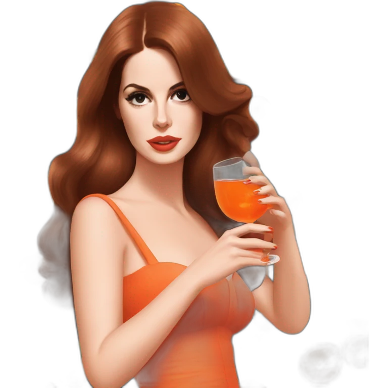 Lana del Rey drinking aperol emoji