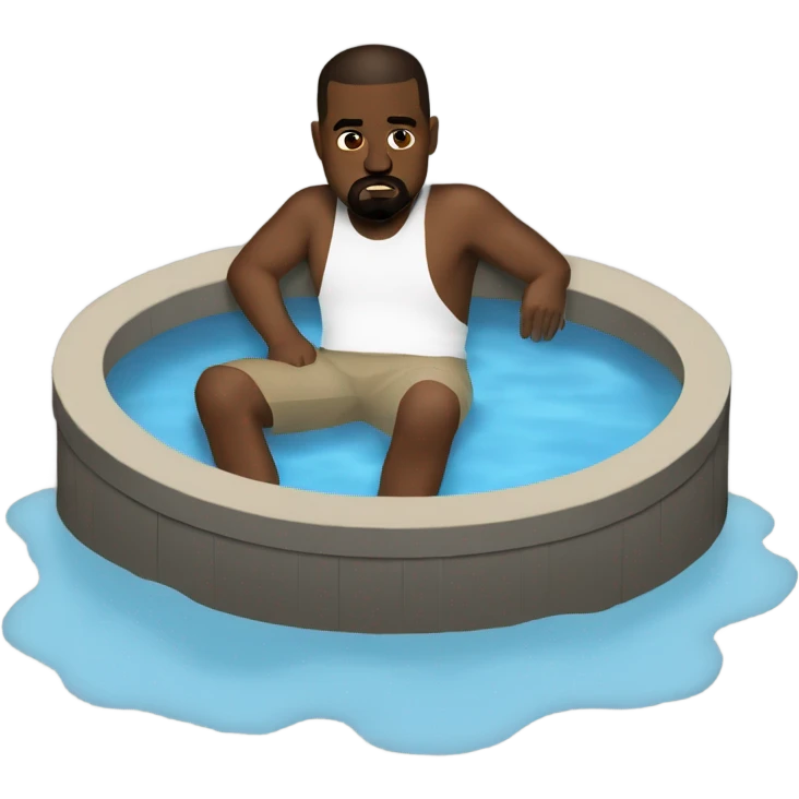 kanye west sitting in a hot tub  emoji