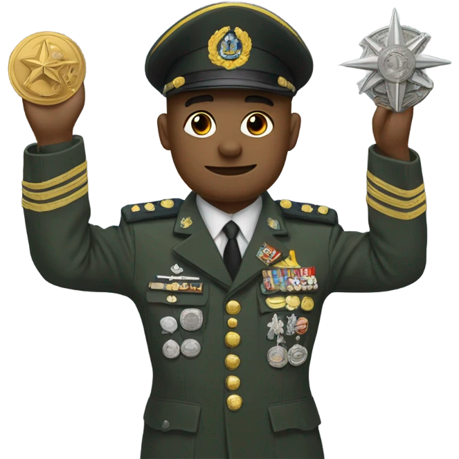 reddit mascot dressed as a general emoji
