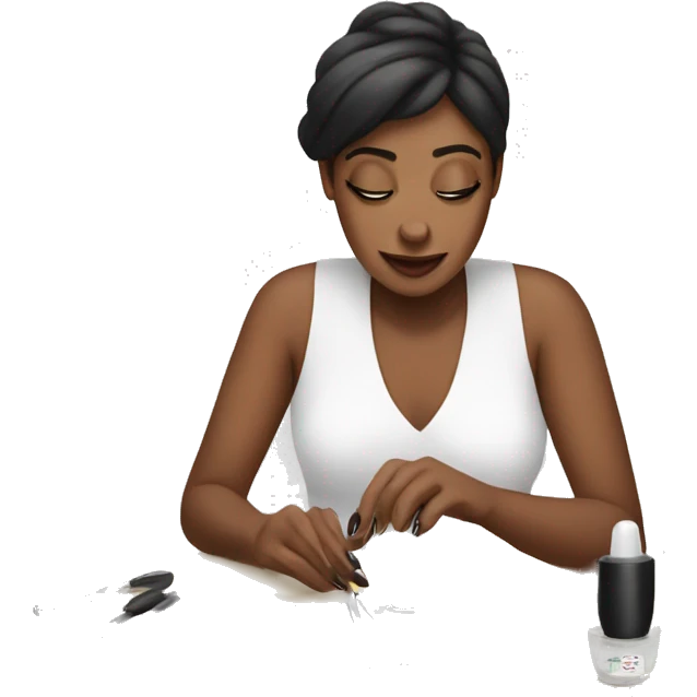 The woman is doing a manicure emoji