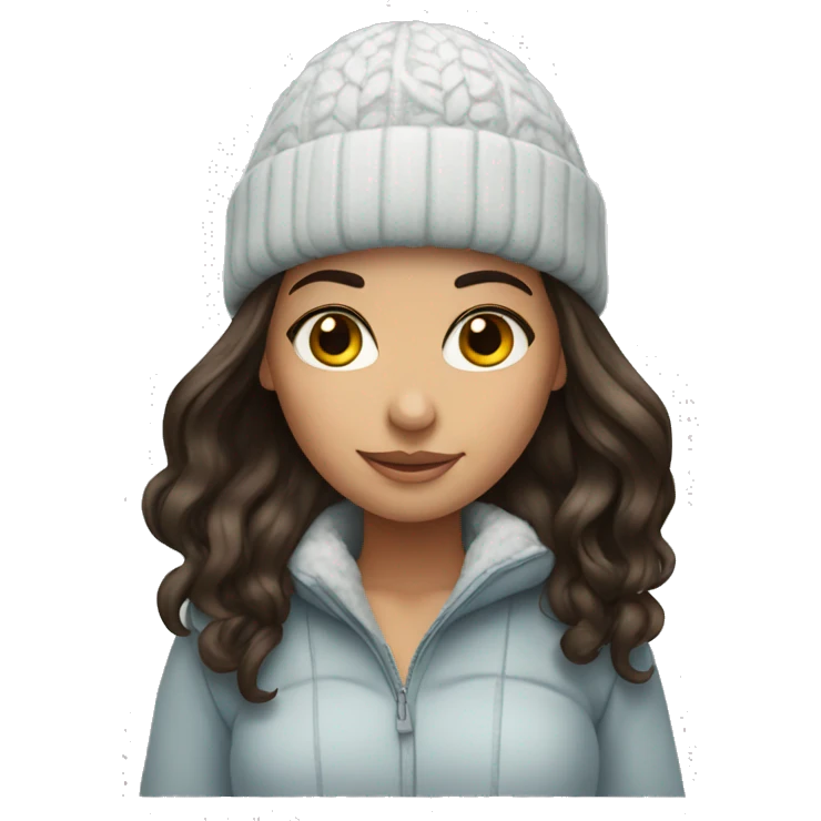 Brunette girl winter  emoji