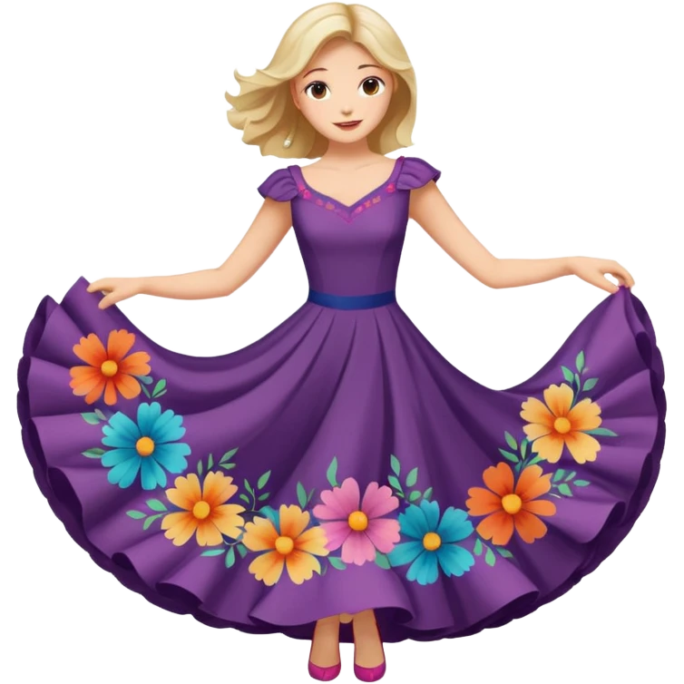 Woman Twirl occasion circle dress emoji