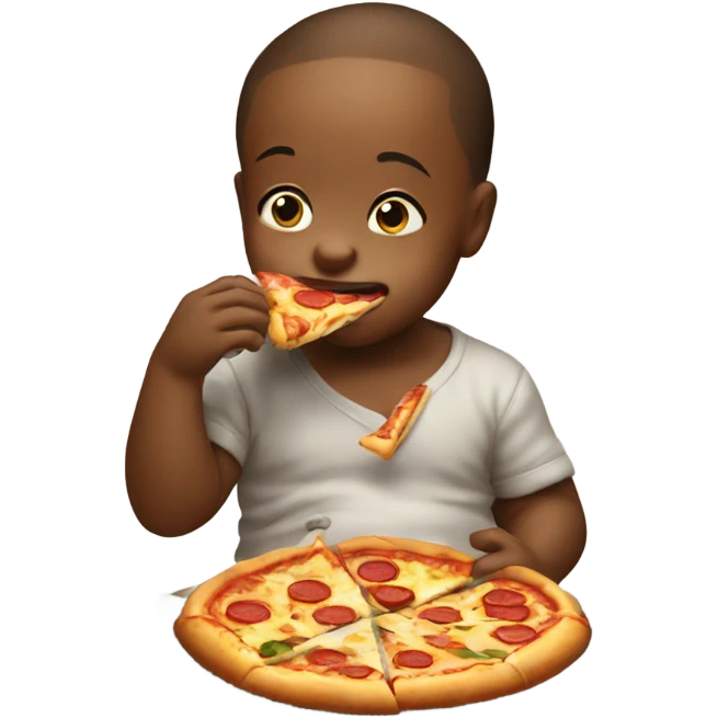 baby boy eating pizza  emoji