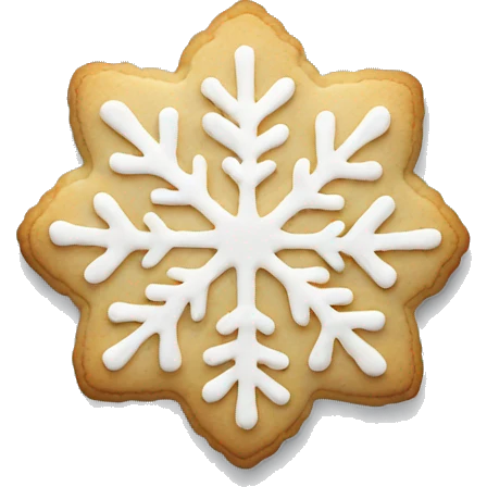 Sugar cookie with snowflake emoji