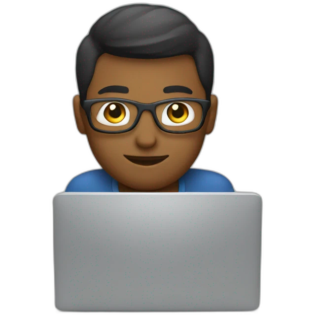 coder working at desktop workspace emoji