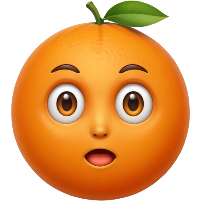 Orange with suprised face emoji