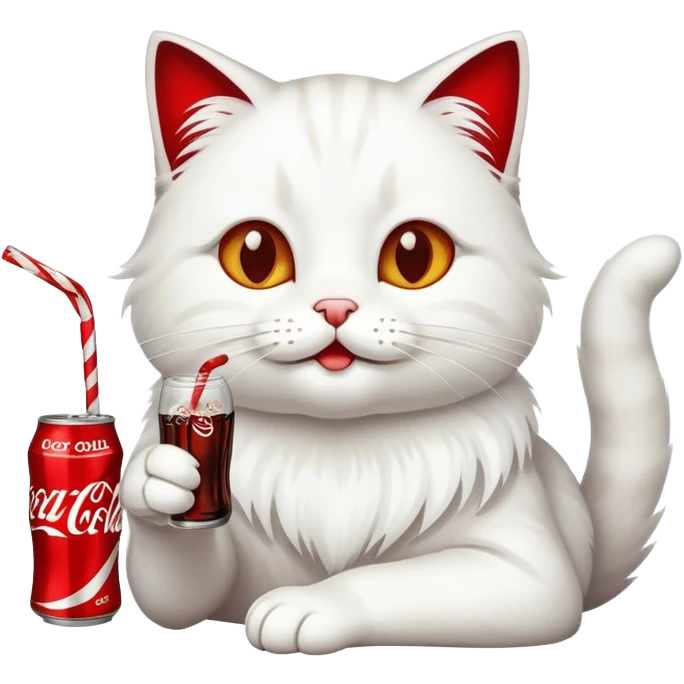 cat drinking coca cola emoji