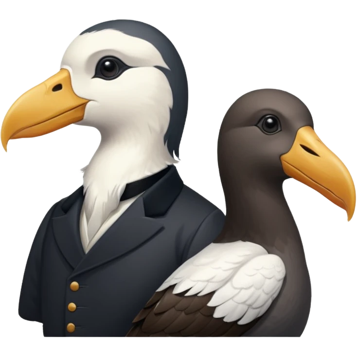 SAMUEL taylor Coleridge standing next to an albatross emoji