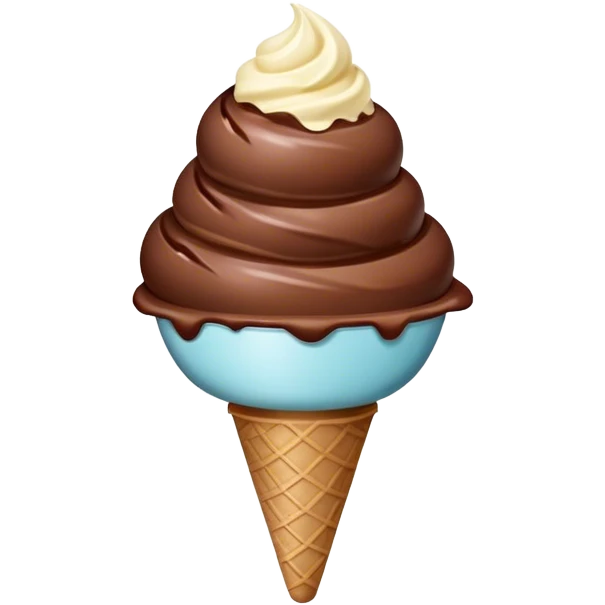 Chocolate Ice cream with white drops on top emoji