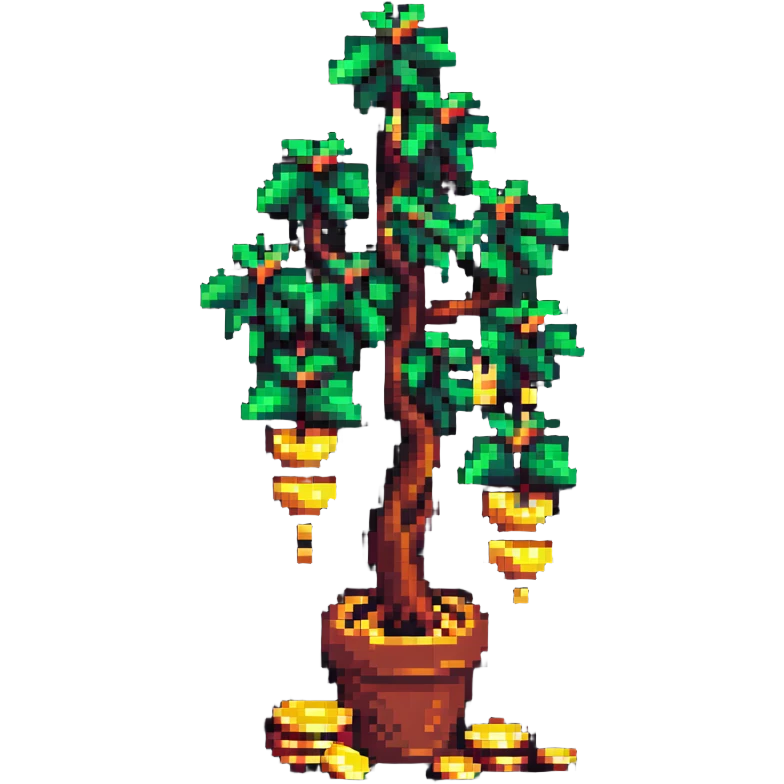 Money growing tree with coins emoji