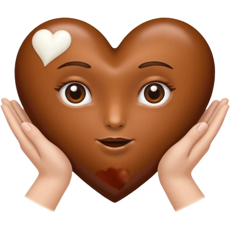 Je veux l'emoji main en cœur 🫶🏾 avec une main marron et une main blanche, deux mains qui forment un coeur emoji