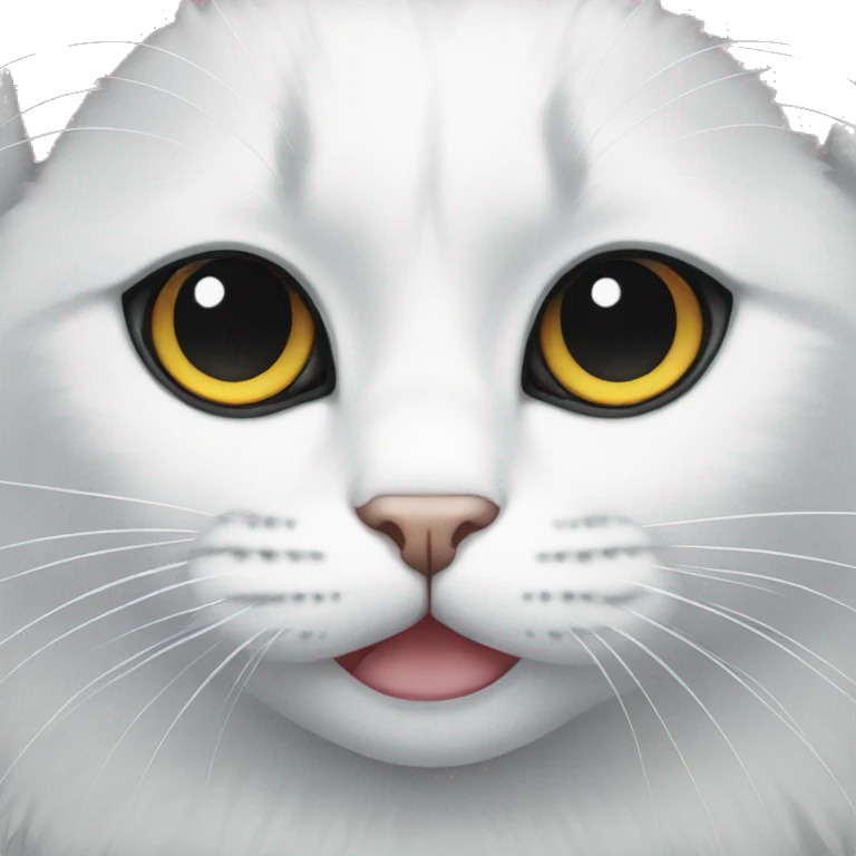 White cat with black eyes emoji emoji