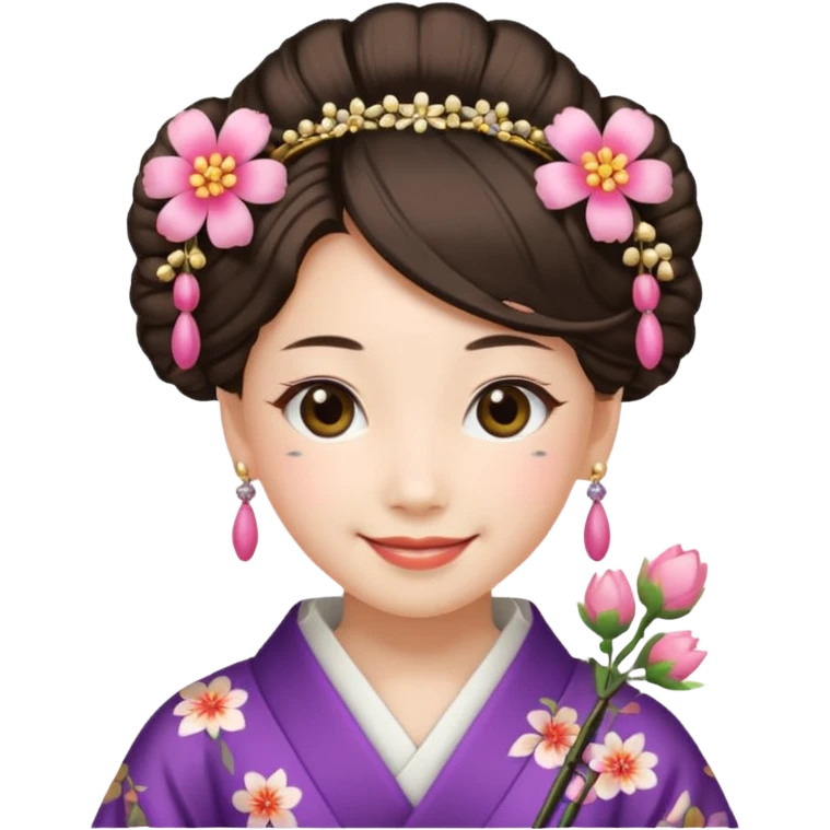 Japanese Princess with floral hairpin emoji