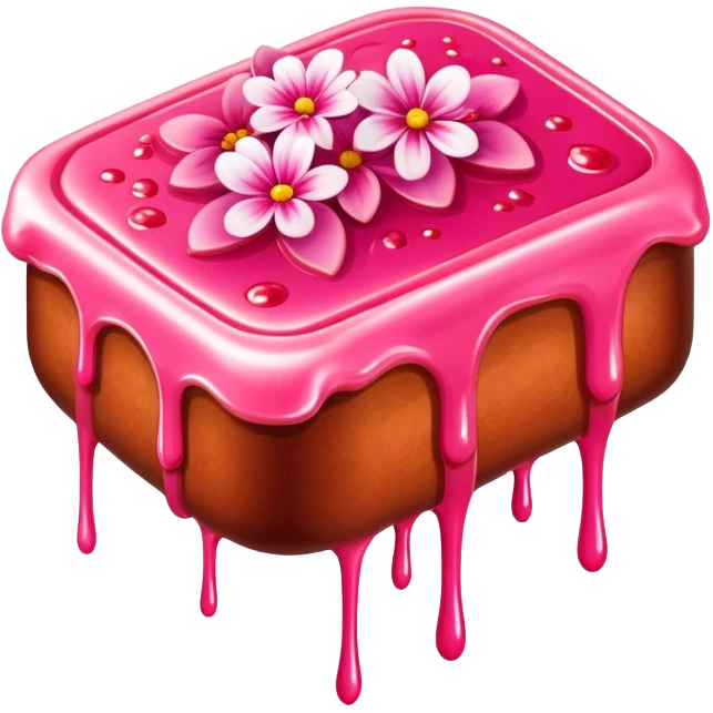 melted pink dripping sauce SPAM MEAT flowers emoji