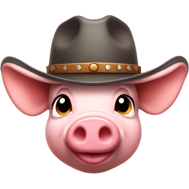 Piglet wearing cowboy hat emoji