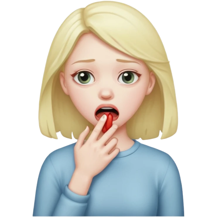girl choking herself emoji