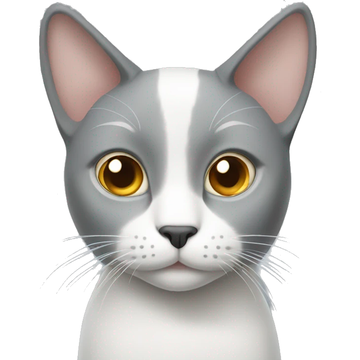 grey white cat with folded ear emoji