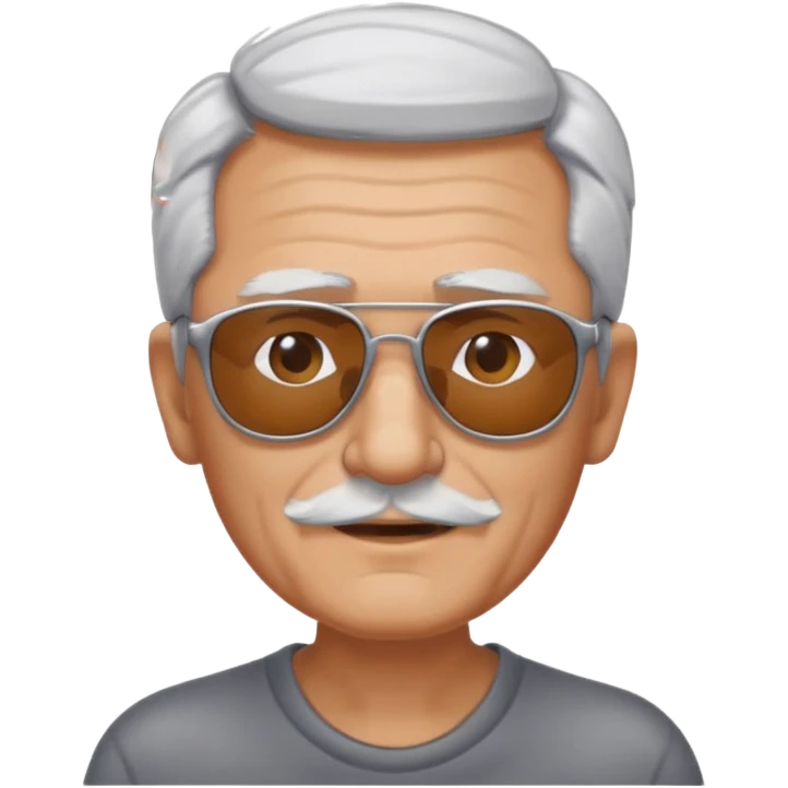 old man clean shaved with sunglasses emoji