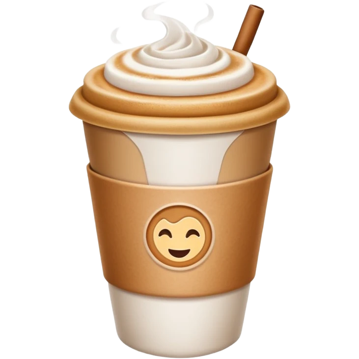 latte in a paper take out cup without whipped cream emoji