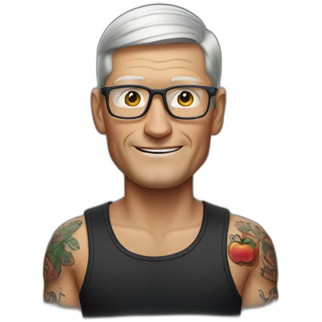 Tim Cook with tattoos emoji