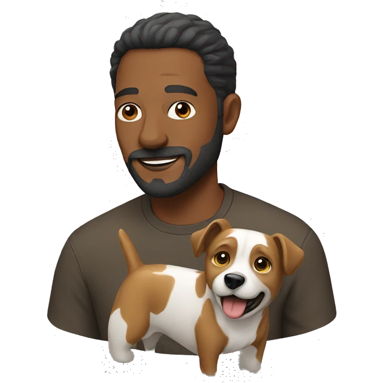 man with a dog emoji