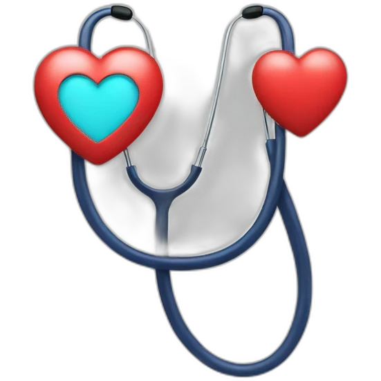 Stethoscope with hearts emoji